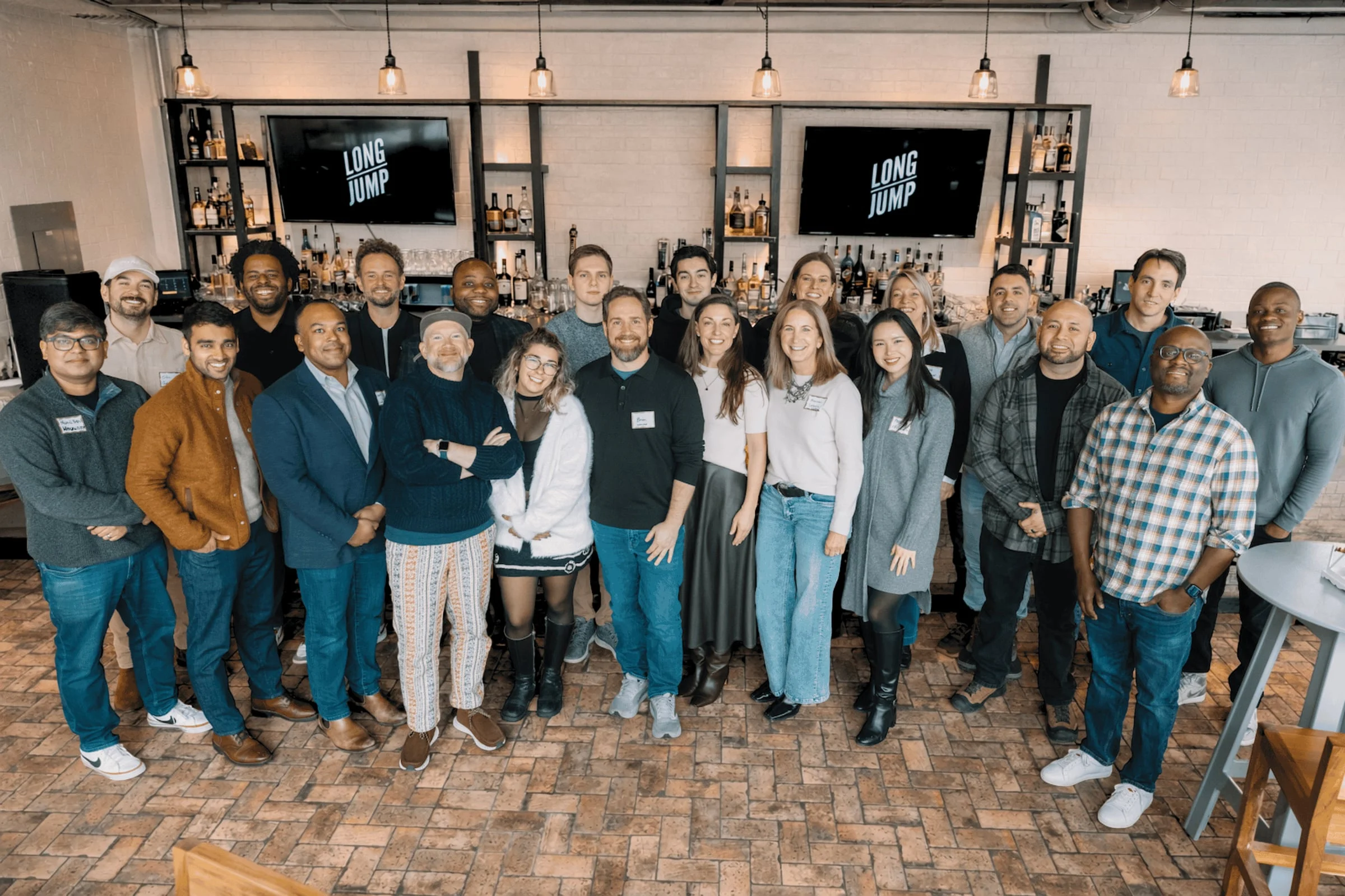 LongJump founders and community members at a gathering